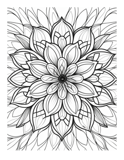 Free Flower Mandala Coloring Page 73