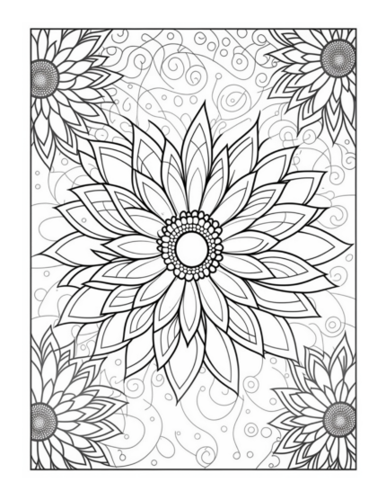 Free Flower Mandala Coloring Page 89