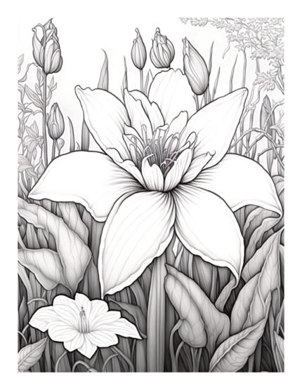 Free Flower Petals Coloring Page 11