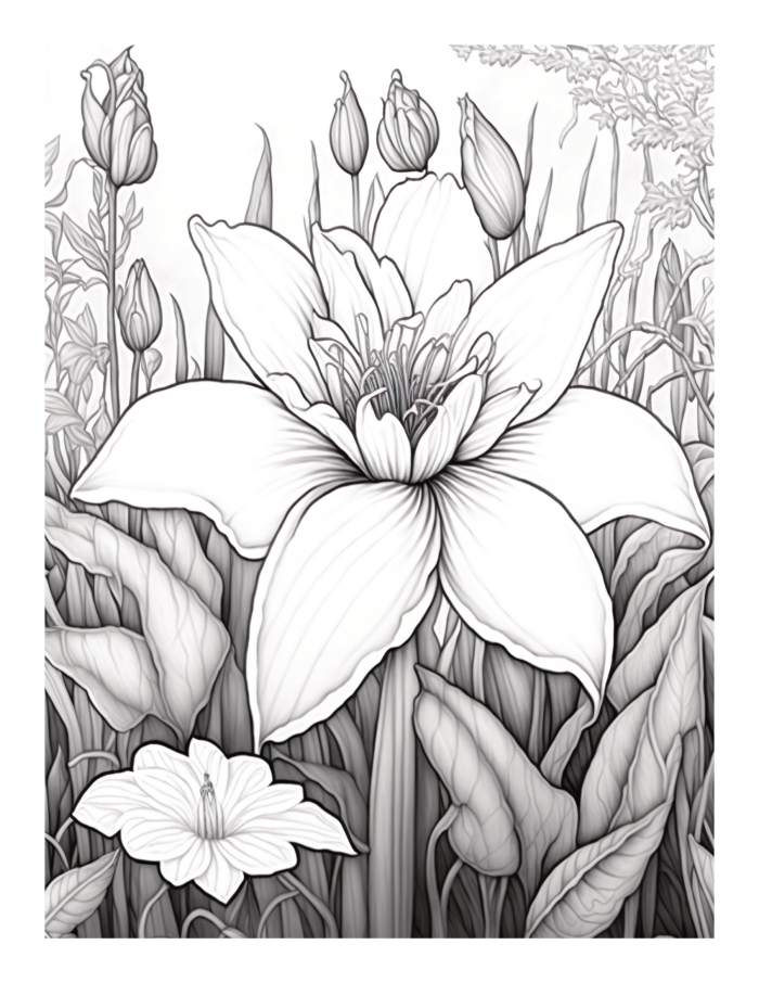Free Flower Petals Coloring Page 11