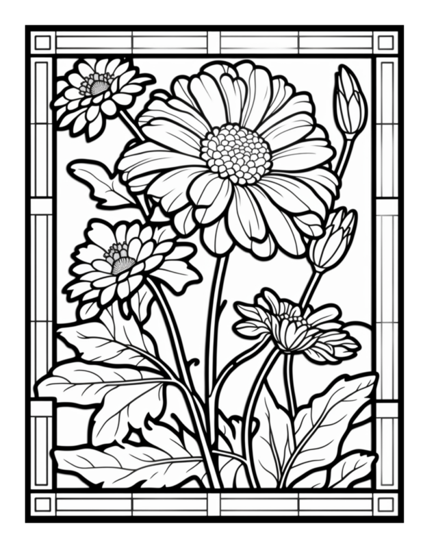 Free Printable Radiant Petals - Floral Elegance - Stained Glass ...