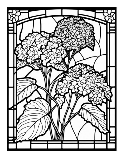Free Flower Stained Glass Coloring Page 57