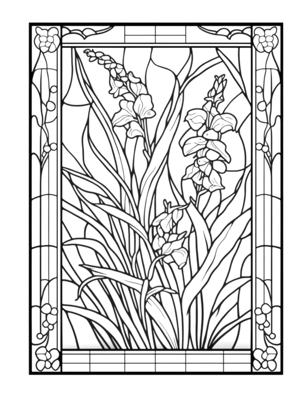 Free Printable Floral Mosaics - Stained Glass Coloring Page For Kids ...