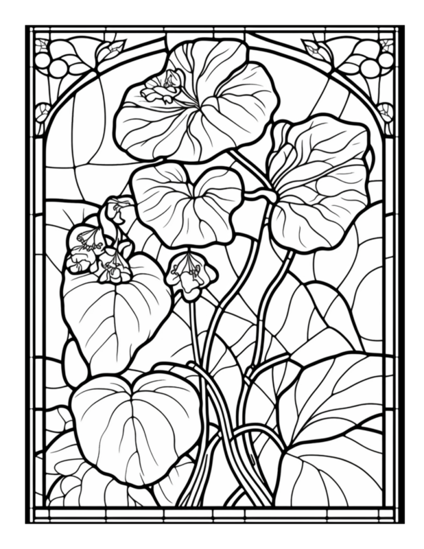 Free Printable Glass Botany - Stained Glass Coloring Page For Kids And ...