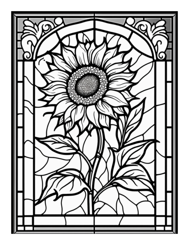 Free Printable Flower Mosaics - Stained Glass Coloring Page For Kids ...