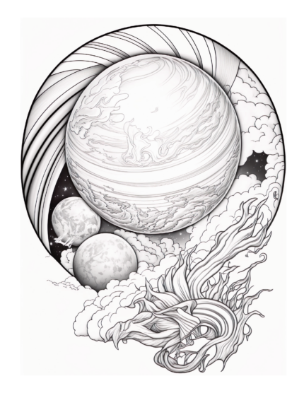 Free Galaxy Space Coloring Page: Explore the Wonders of the Universe