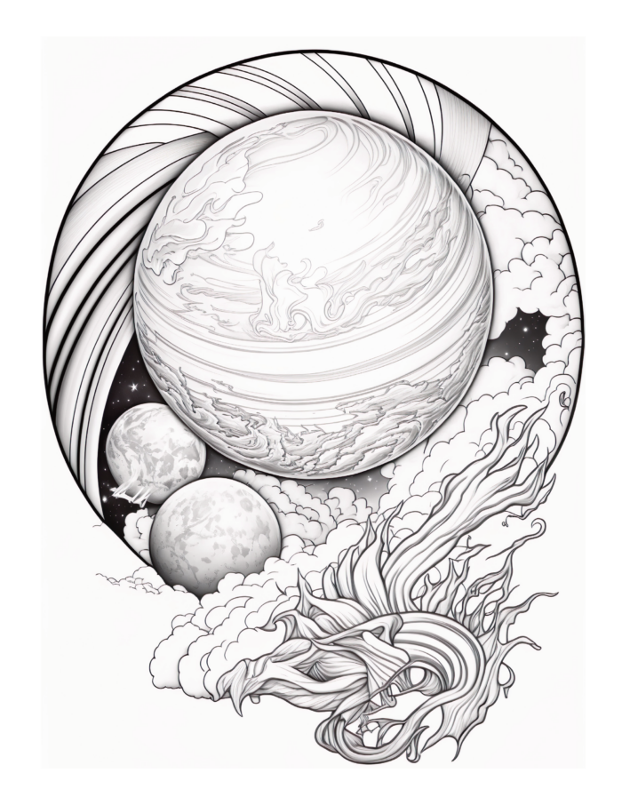 Free Galaxy Space Coloring Page: Explore the Wonders of the Universe