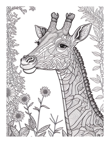 Free Giraffe Coloring Page 9
