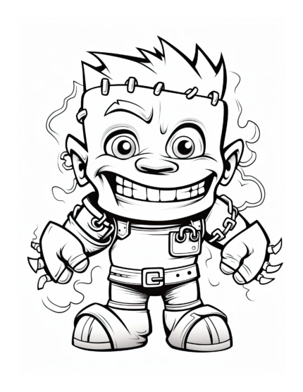 Free Halloween Frankenstein Coloring Page