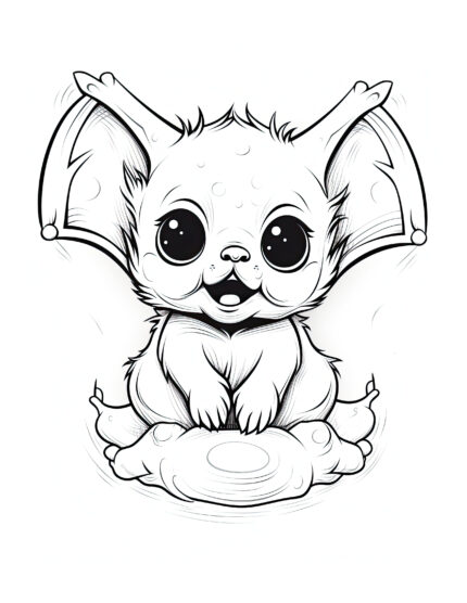 Free Halloween Baby Bat Coloring Page