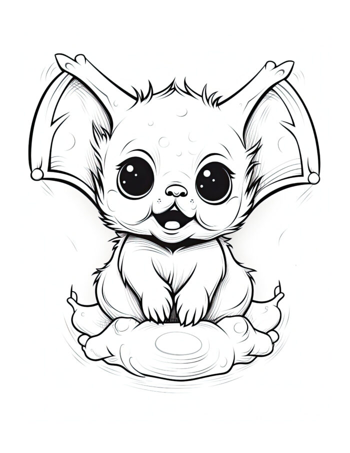 Free Halloween Baby Bat Coloring Page