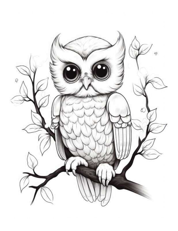 Free Printable Mystical Nights - Owl Coloring Page For Kids And Adults