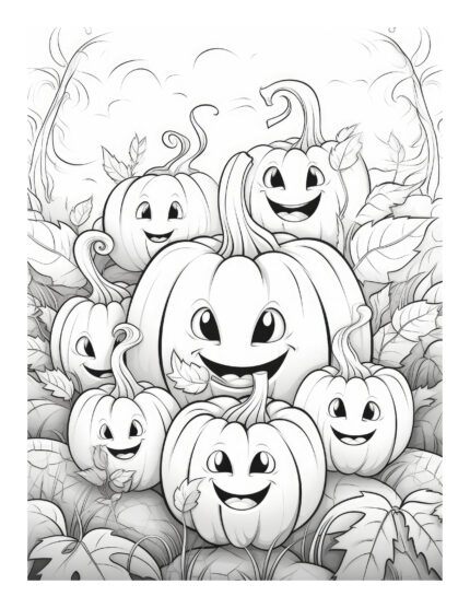 Free Halloween Pumpkin Family Coloring Page