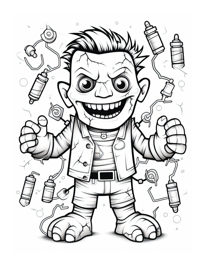 Free Halloween Frankenstein Coloring Page