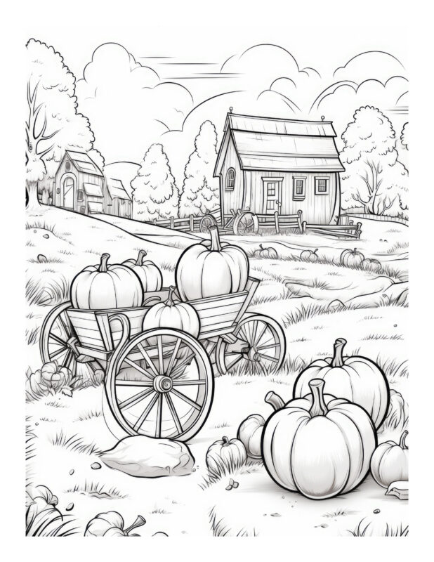 Free Halloween Pumpkin Field Coloring Page 139