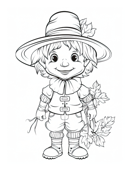 Free Scarecrow Coloring Page