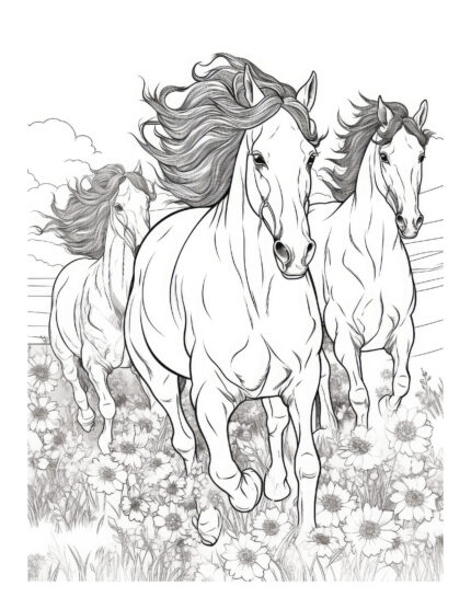 Free Horse Coloring Page 3