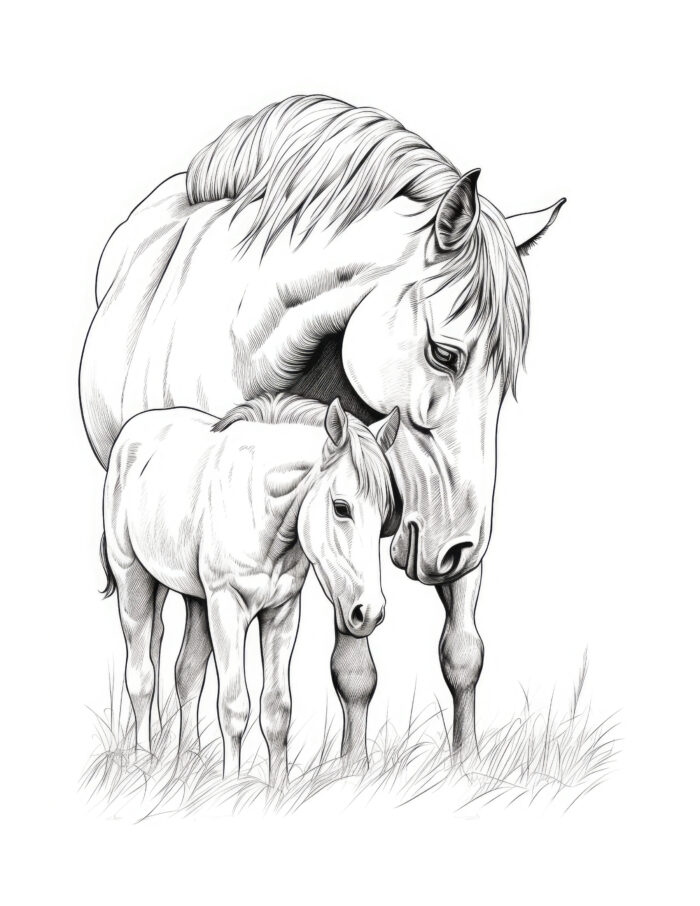 Free Horse Coloring Page 9