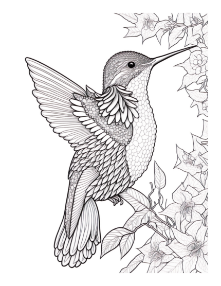 Free Hummingbird Coloring Page 37