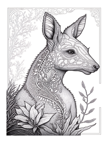 Free Kangaroo Coloring Page 43