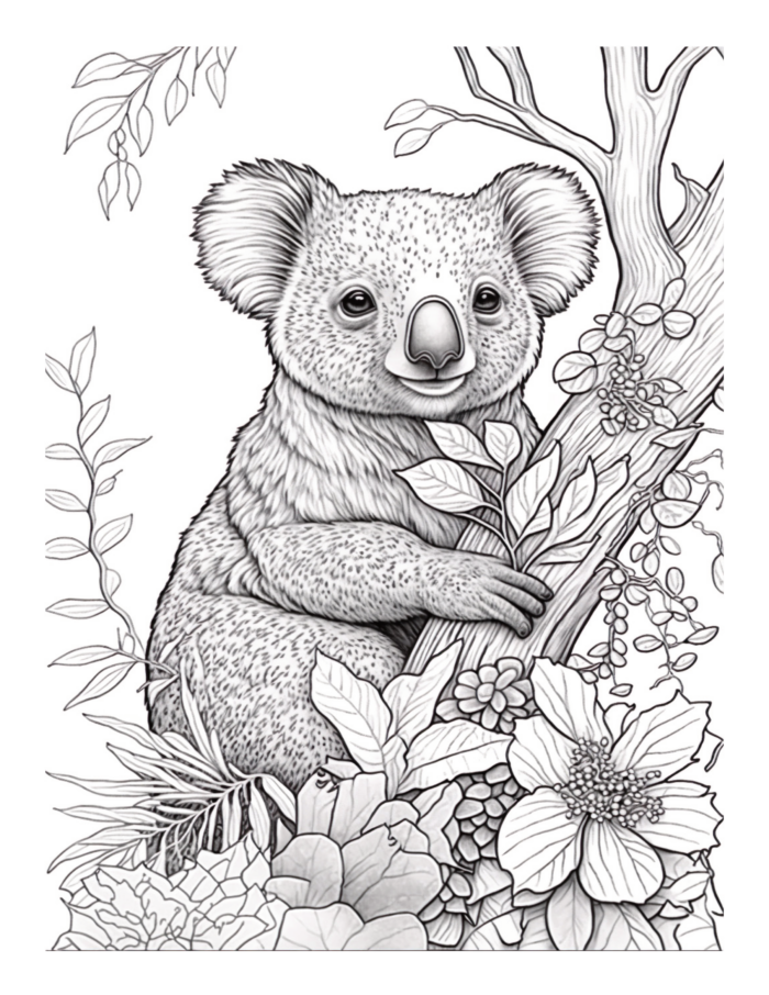 Free Koala Coloring Page 45