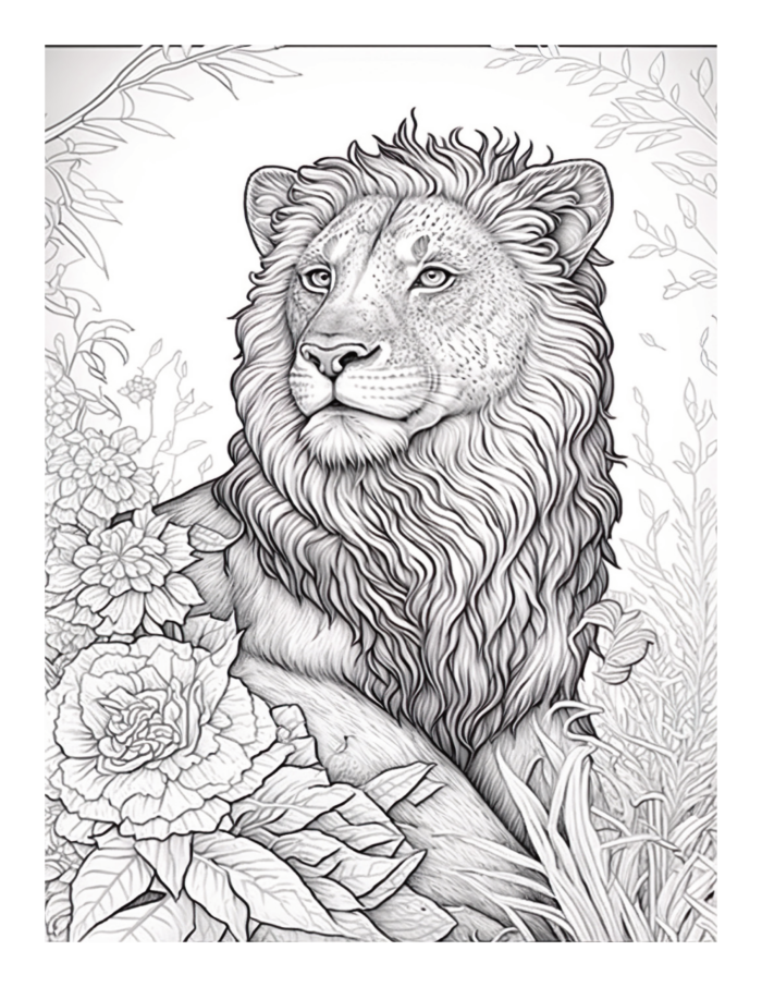 Free Lion Coloring Page 47