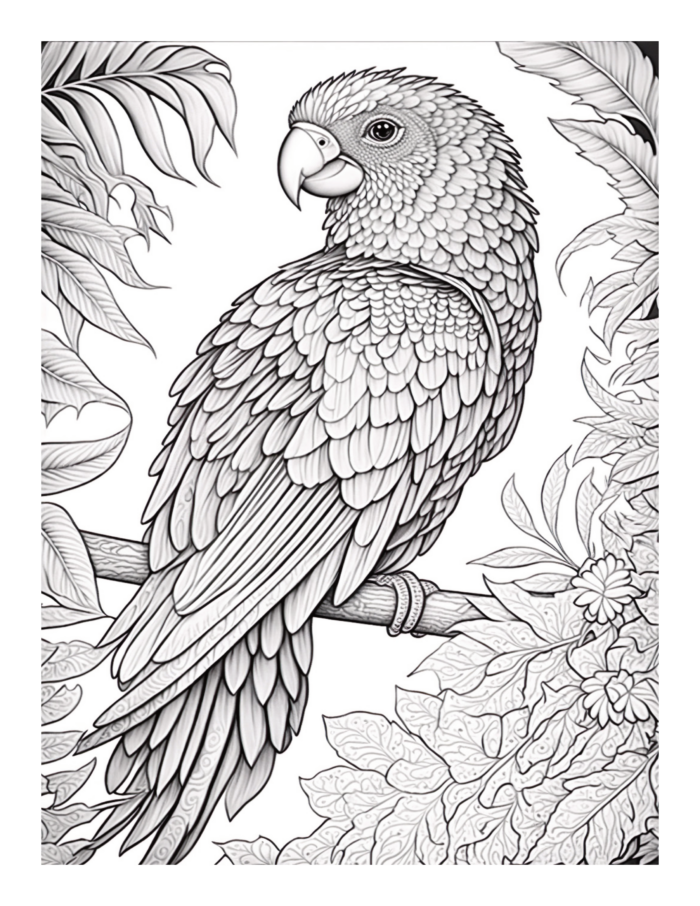 Free Parrot Coloring Page 59