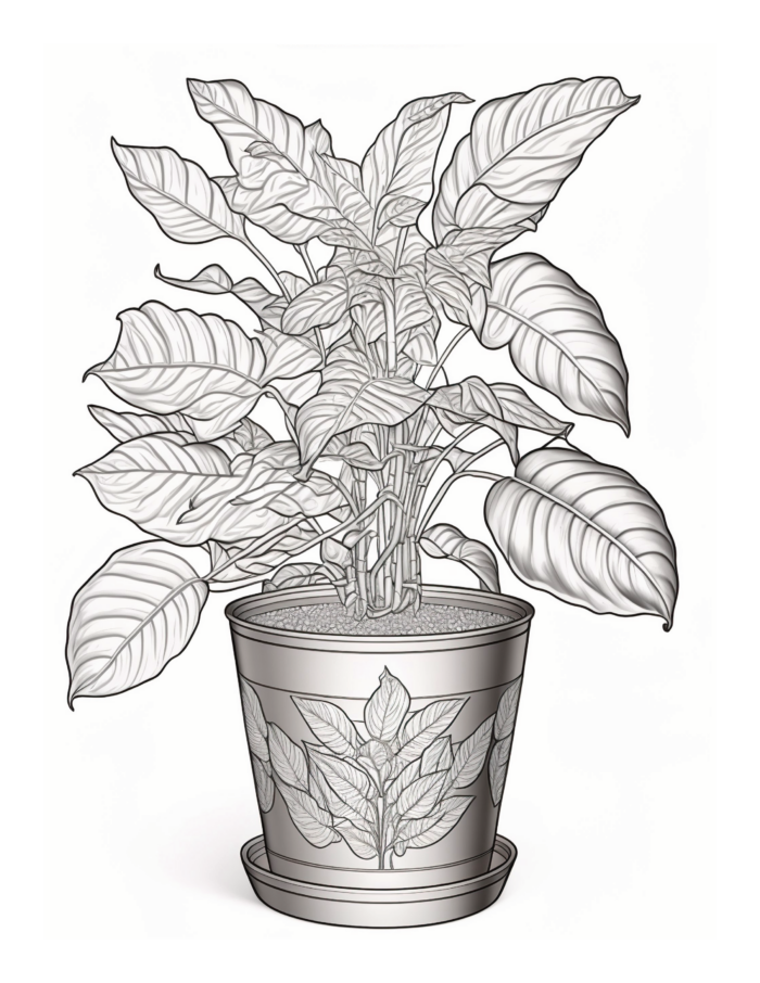 Free Dieffenbachia Plant Coloring Page