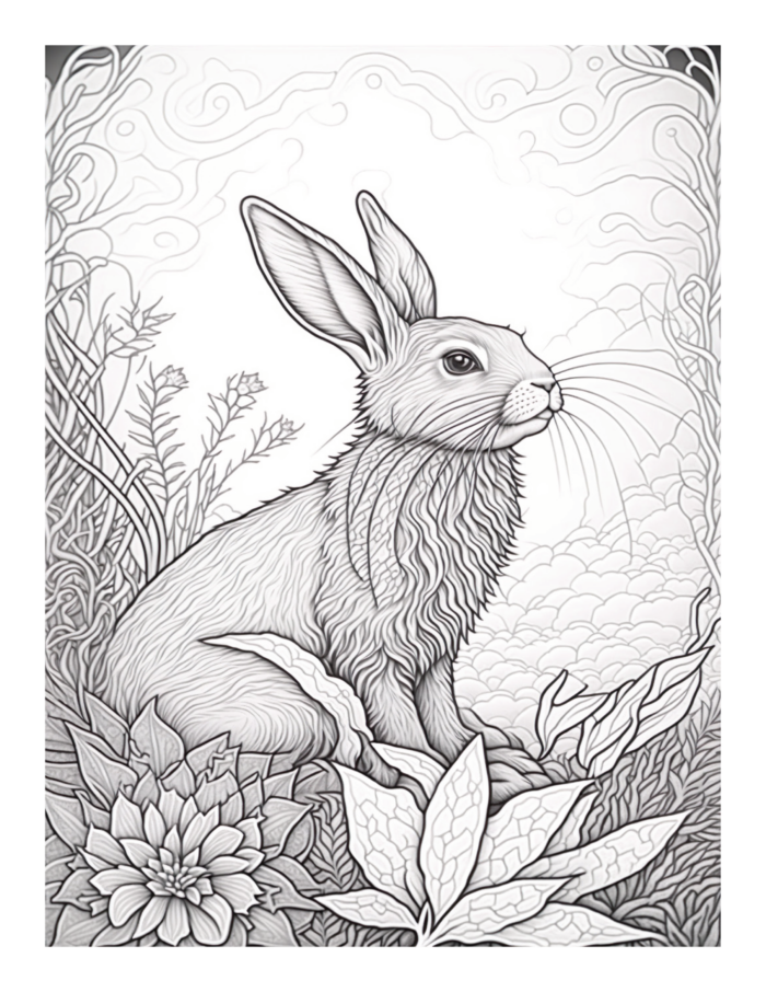 Free Rabbit Coloring Page 73
