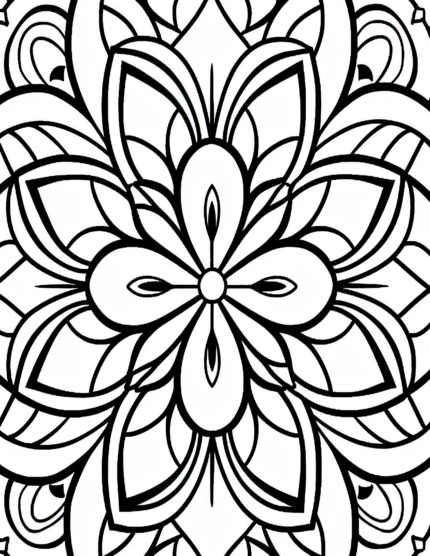 Floral Harmony - Free Flower Mandala Pattern Coloring Page