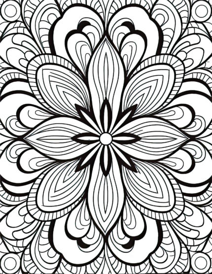 Free Floral Mandala Pattern Coloring Page