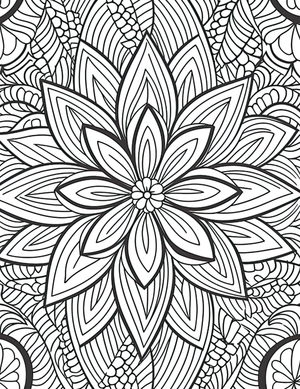 Free Printable Patterned Harmony - Simple Pattern Coloring Page For ...