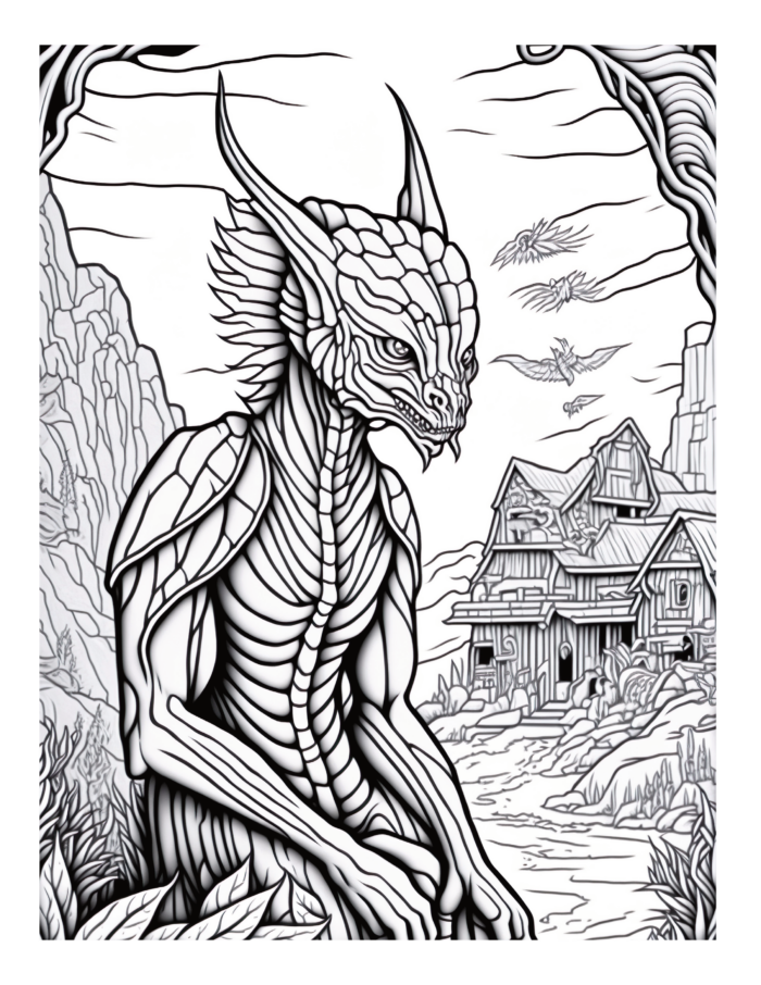 Free Mystical Creature Coloring Page 41