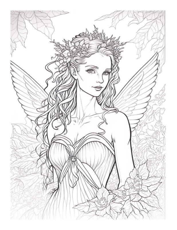 Free Printable Winged Magic - Fairy Coloring Page For Kids And Adults