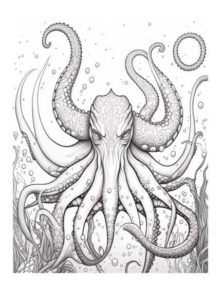 Free Mystical Creature Kraken Coloring Page: Dive into the Depths of Imagination