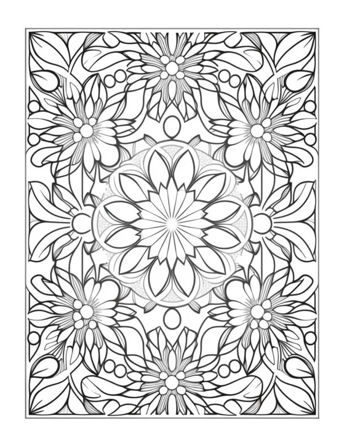 Free Flower Mandala Coloring Page 87
