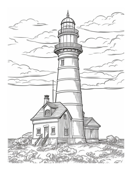 Free Lighthouse Coloring Page