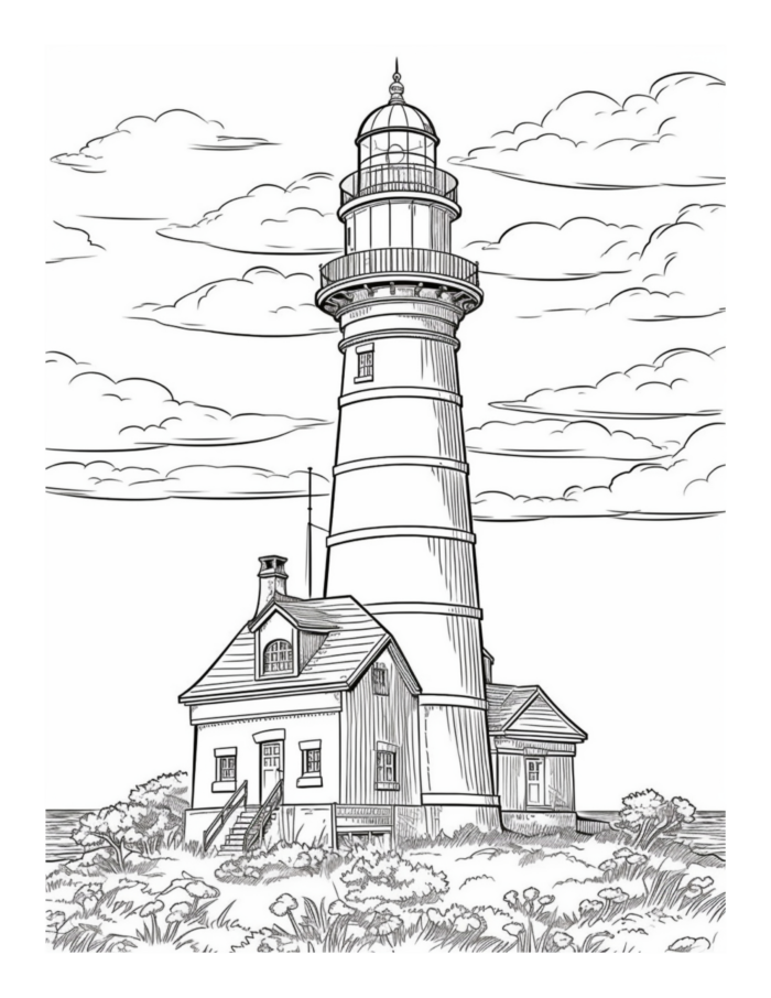 Free Lighthouse Coloring Page