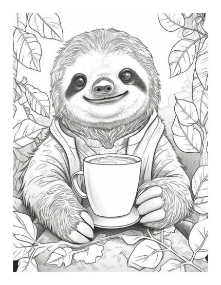Free Coffee and Critters Coloring Page 22
