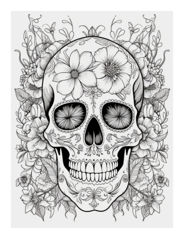 Free Printable Calavera Delights - Sugar Skull Coloring Page For Kids ...