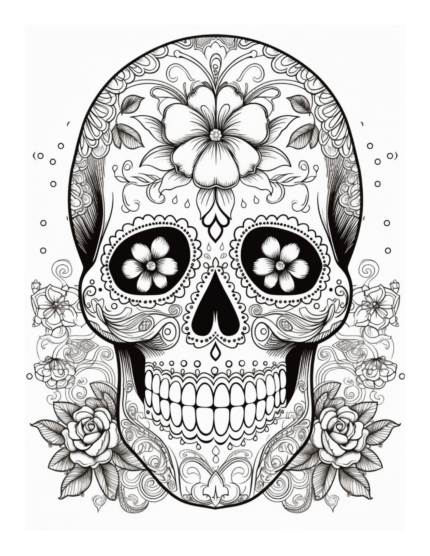 Sugar Skull Colorful Calaveras Coloring Page 93