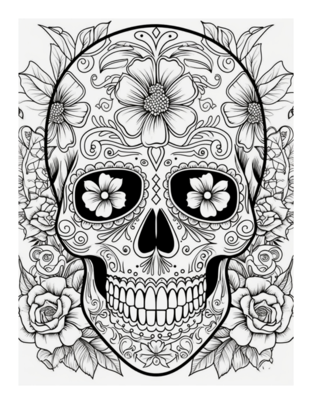 Free Printable Colorful Calaveras - Sugar Skull Coloring Page For Kids ...