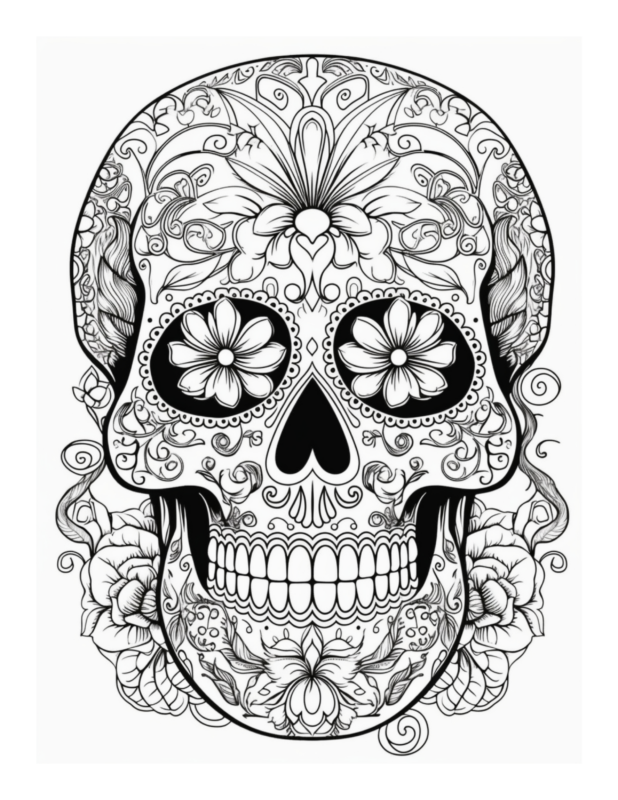 Free Printable Skulltastic Creations - Sugar Skull Coloring Page For ...