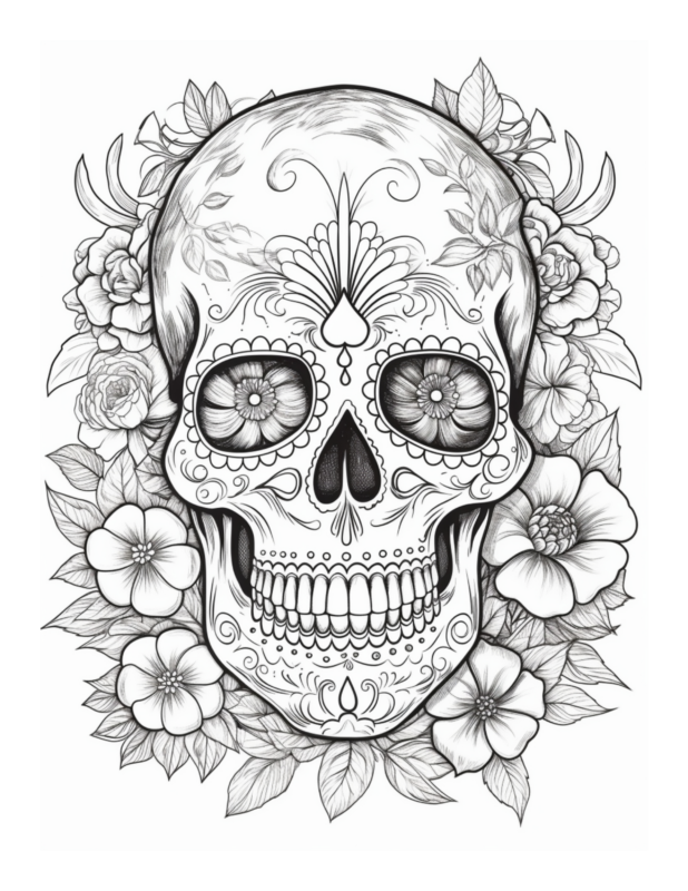 Free Printable Calavera Carnival - Sugar Skull Coloring Page For Kids ...