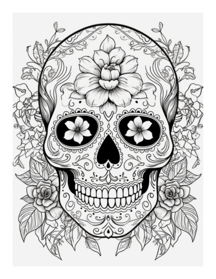 Sugar Skulls Colorful Calaveras Coloring Page 63