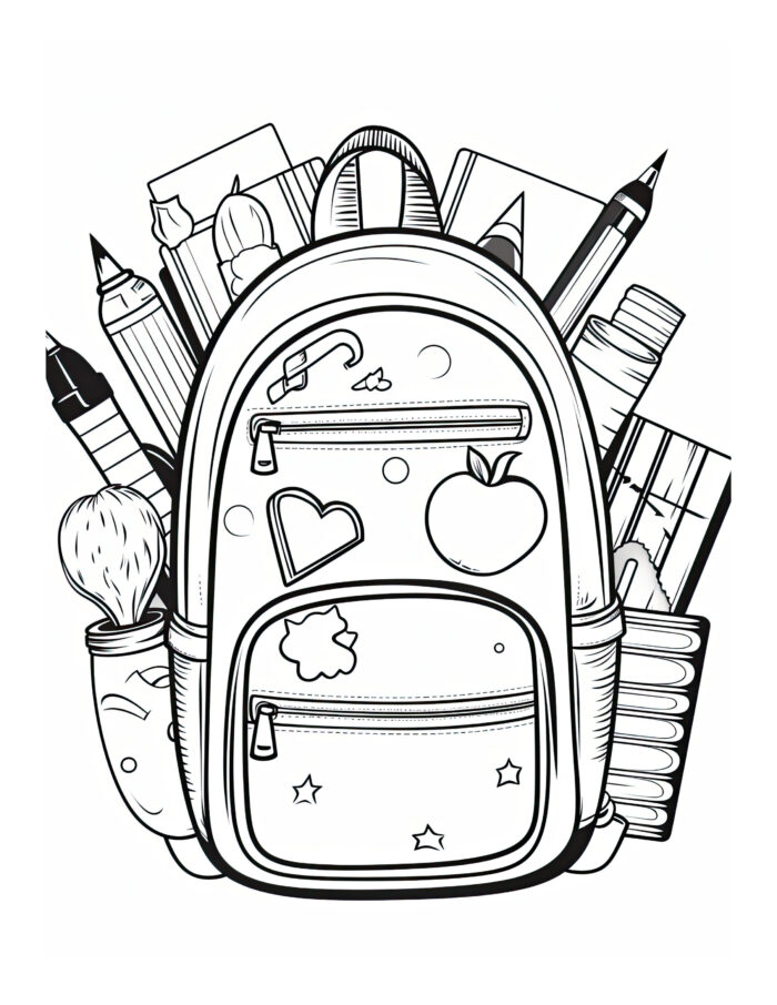 Free Back to School Coloring Page 7