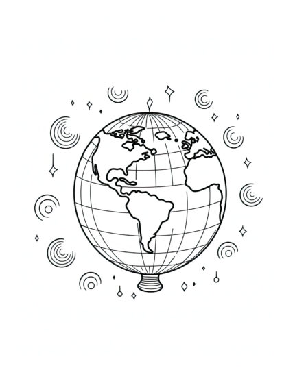 Free "Back to School" Globe Coloring Page