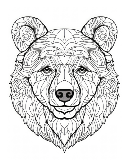 Free Bear Mandala Coloring Page