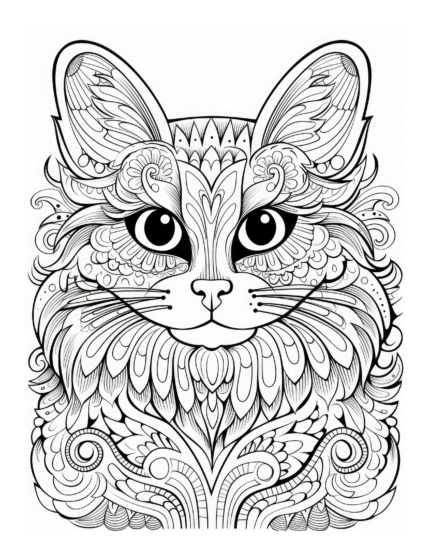 Free Cat Coloring Page 32
