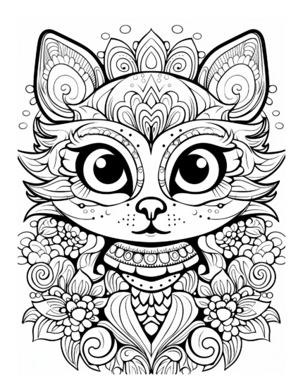 Free Cat Coloring Page 49